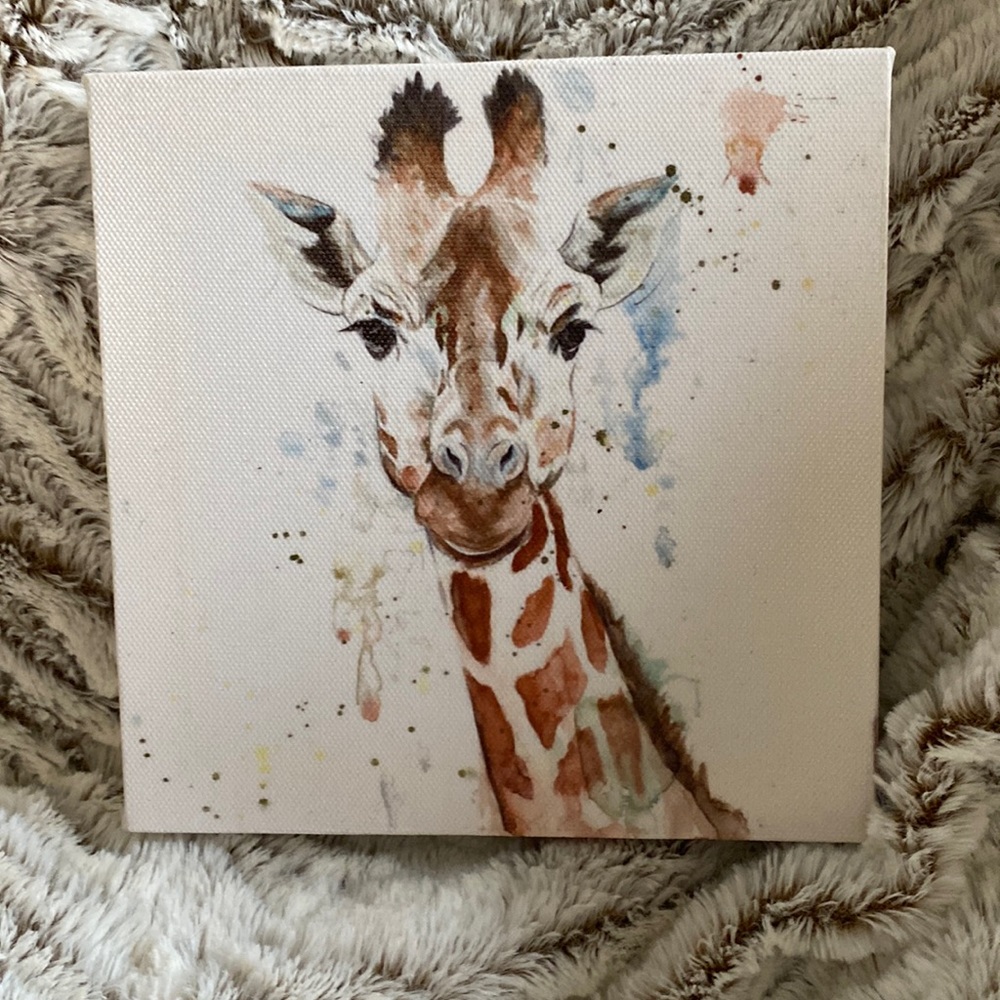 Small Canvas Giraffe Print 6” x 6”